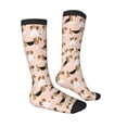 thumbnail image 3 of Picia Women Crew Soft Moisture-wicking Socks Beagle Dog On Brown Pattern Design Cotton Socks, One Size fit All, 3 of 9