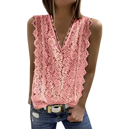 

Qufokar Underscrub Shirts for Women Womens Athletic Tee Womens Lace V Neck Tunic Tank Tops Casual Sleeveless Shirt Blouse