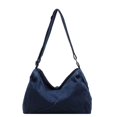 thumbnail image 1 of Bolso Hobo Elegante para Mujer Bolso Compras Gran Capacidad Mezclilla Color Sólido (azul Oscuro), 1 of 8