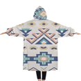 thumbnail image 2 of Oversized Wearable Blanket Hoodie,Colorful Geometric Triangle Diamond Pattern Sherpa Blanket Hoodie with Super Pockets,Super Warm Fuzzy Pullover for Women & Men, 2 of 6