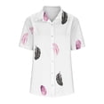 thumbnail image 3 of Birdeem Blouse Décontractée à Manches Courtes Imprimée Florale Col en V pour Femmes, 3 of 6