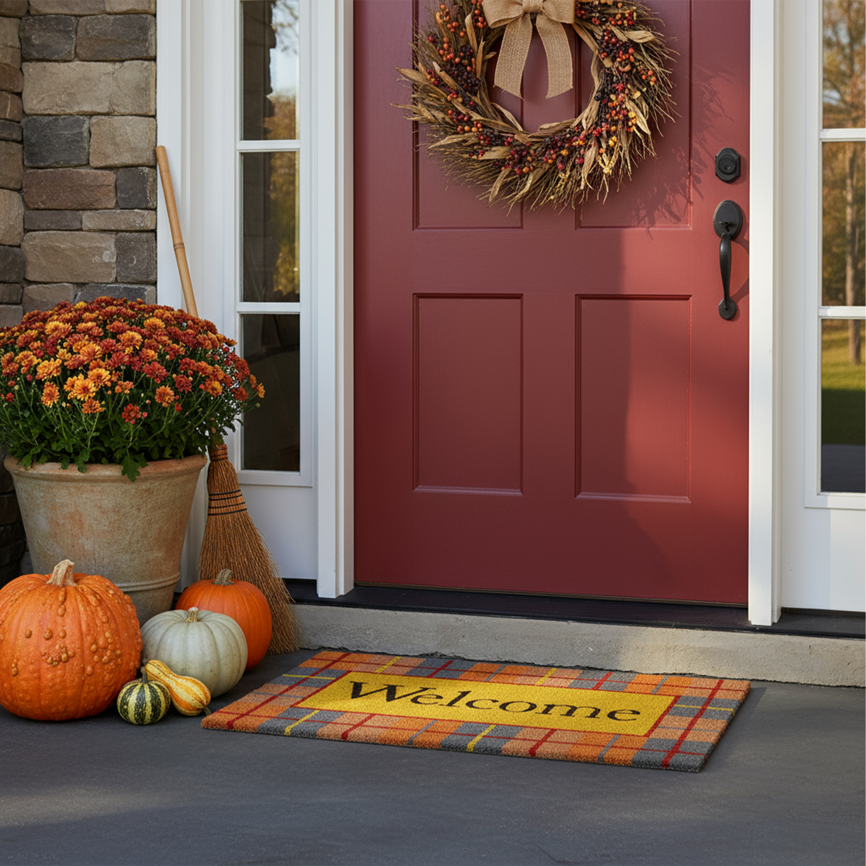 Calloway Mills 107602436 Fall Plaid Doormat 24" x 36"