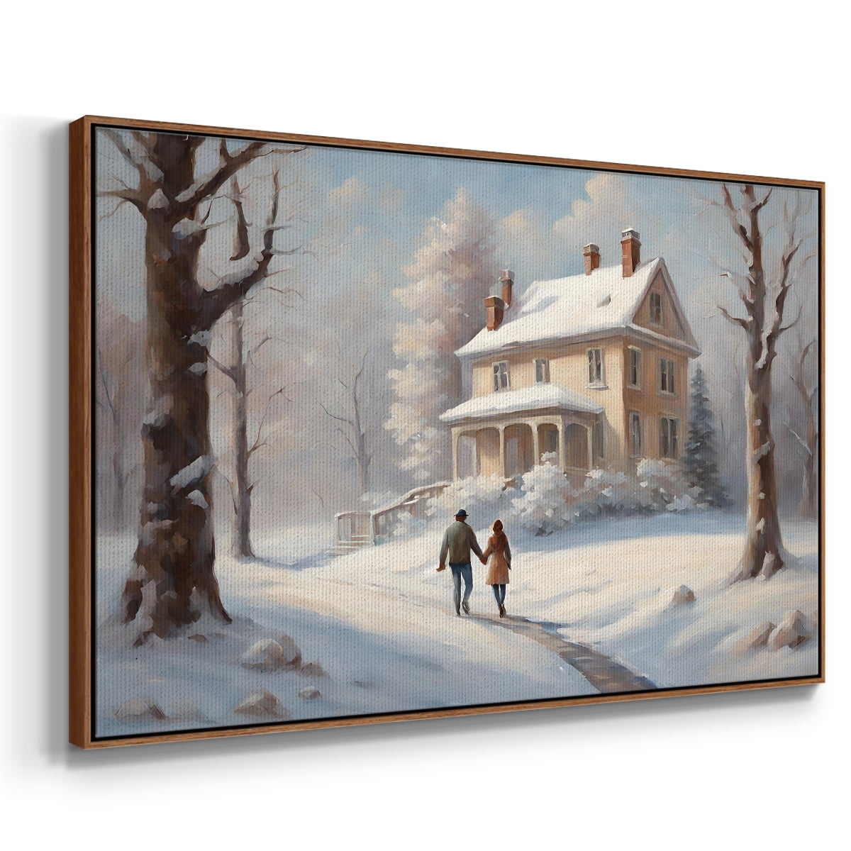 Vintage Landscape-CCVIII By Wexford Home Framed in Walnut Wood Gallery Wrapped Canvas 27 in. x 41 in.