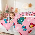thumbnail image 5 of Manfei Christmas Twin Bedding 7pcs Icon Bedding Comforter Set, Cream Red, Xmas Reversible, 5 of 6