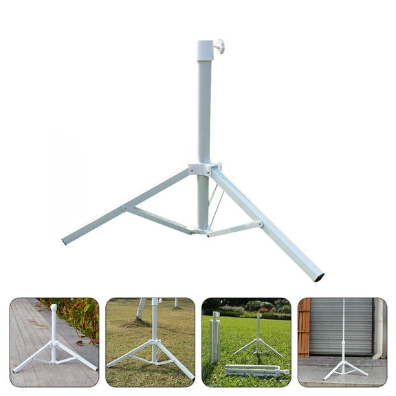HAKIDZEL Portable Umbrella Stand 1Pack White Iron for Beach and Garden Use