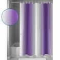 thumbnail image 4 of Purple White Gradient Shower Curtain, 66" x 72", Simple Pattern Waterproof Bathroom Curtain Washable Shower Curtain Set with 12 Hooks, 4 of 6