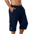 thumbnail image 5 of Men's Quick Dry Athletic Shorts Knee-Length Drawstring Waist Workout Shorts with Pockets for Gym Running Beach, 5 of 5