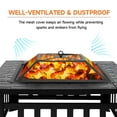 thumbnail image 6 of 32" Heavy Duty Square Patio Wood Fire Pit Table with Spark Screen Cover, Log Grate, Waterproof Cover and Fire Poker for Outdoor Backyard, Garden, Bonfire, 6 of 6