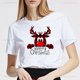 thumbnail image 4 of Camiseta con estampado de árbol de Navidad Harajuku para mujer, Tops cómodos de manga corta, camiseta informal de verano divertida, moda estampada, 4 of 5