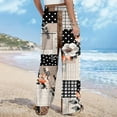 thumbnail image 5 of TMOYZQ Palazzo Pants for Women 2025, Elastic High Waisted Boho Casual Loose Wide Leg Pants Plus Size Print Baggy Lounge Trouser Pants on Clearance, 5 of 6