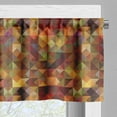 thumbnail image 3 of Ambesonne Colorful Valance Pack of 2, Grid Mosaic Geometric, 42"X12", Brown and Marigold, 3 of 5