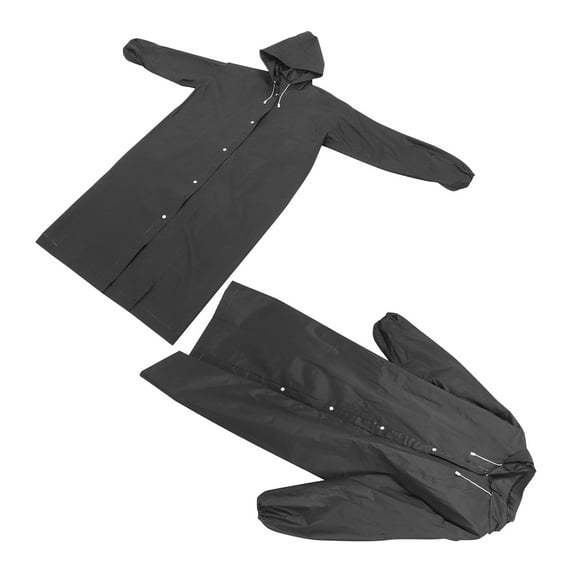 Raindrops 2Pcs Black Poncho for Adults Suitable for Hiking and Traveling