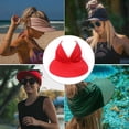 thumbnail image 3 of Chapeau pour Femmes Été Chapeau de Soleil Extérieur Filles Plage Chapeau pour Femmes Été Visière de Soleil Casquette Queue de Cheval pour Dames Chapeau Ajustable, Rouge, 3 of 8