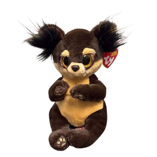 TY Beanie Boos Toffee the Chihuahua with Big Yellow Eyes and Glitter - T37393