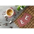 thumbnail image 3 of Letter E Football Cardinal and White Foam Coaster Set of 4, 3 of 3