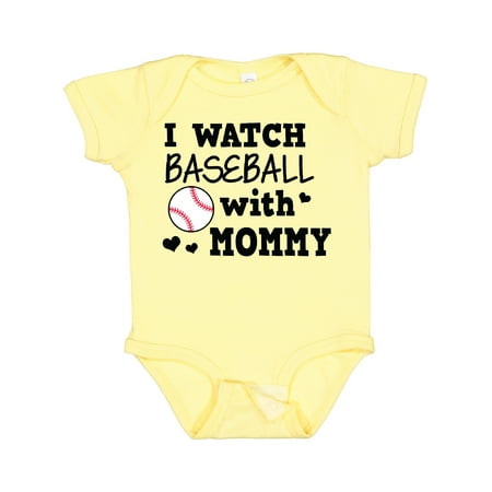 

Inktastic I Watch Baseball with My Mommy Gift Baby Boy or Baby Girl Bodysuit