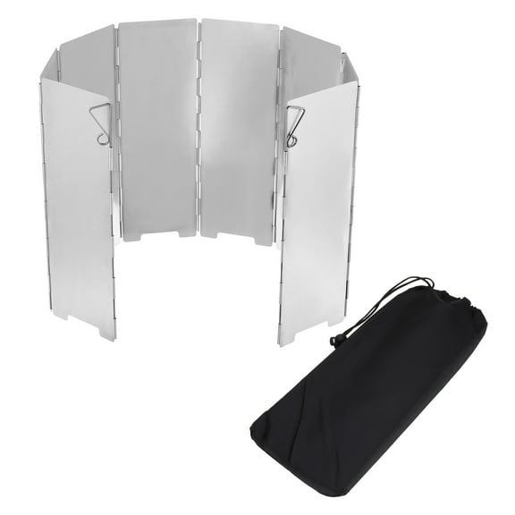 68 x 24CM Windscreen Camping Stove Heat Shield Stove Windshield Lightweight Folding with Drawstring Bag 8 Plates