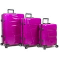 thumbnail image 1 of Dejuno Lumos New Generation Hardside 3-Piece Expandable Spinner Luggage Set, Cranberry, 1 of 5