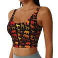 thumbnail image 2 of Rateoe Animal Print Womens' Sports Bras Scoop Neck Sports Vest- Padded U Back Seamless High Impact Support, 2 of 7