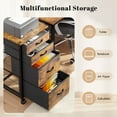 thumbnail image 4 of Romorgniz 4 Fabric Drawers Mobile File Cabinet Desk Table Cabinet Fits A4/Letter Size Printer Stand for Home Office，Rustic Brown, 4 of 8