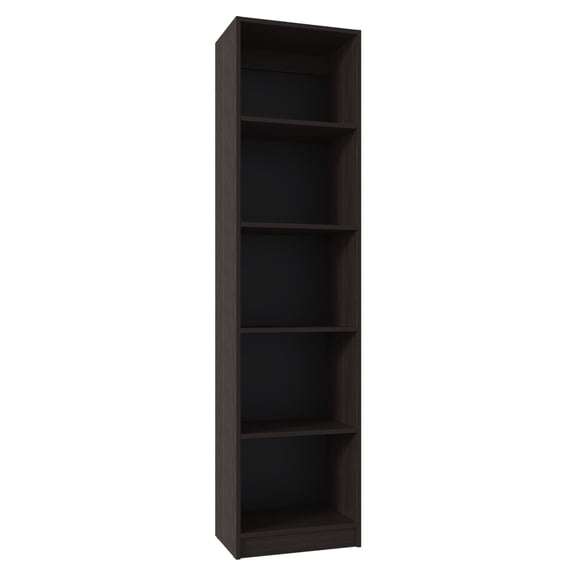Knubmt 5 Shelves Wood Bookeshelf Bookcase Book Storage Display Rack for Living Room, Office, Dark Brown