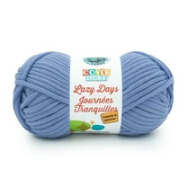 Lion Brand Yarn Cover Story Lazy Days Thick & Quick Faded Denim Super Bulky Polyester Blue Yarn 1 Skein