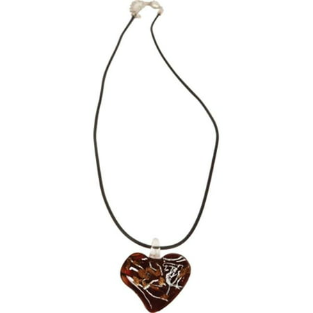240-DGHNR Premium Premium Red Dichroic Glass Heart Necklace (Case of 100)