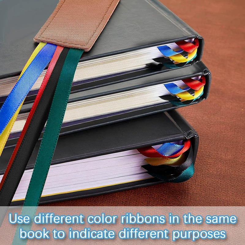 40 Pcs Bible Ribbon Bookmark Bulk Artificial Leather Christian Book Markers with 5 Colorful Ribbons for Books