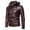 Wine, variant on Mens Hooded Leather Jacket, Winter Fleece Slim Fit Coats Male Fashion Spring Autumn Casual Leather Jackets Brown XXXL