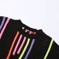 thumbnail image 4 of Suéteres De Punto Suéter a rayas de colores para mujer, Tops elegantes con borlas ahuecadas Kuymtek Negro T S para Mujer, 4 of 8