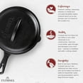 thumbnail image 3 of Cast Iron Skillet with Lid - 8"-inch Pre-Seasoned Covered Frying Pan Set + Silicone Handle and Lid Holders + Scraper/Cleaner - Indoor/Outdoor, Oven, Stovetop, Camping Fire, Grill Safe Kitchen Cookware, 3 of 7
