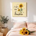 thumbnail image 4 of Canvas Wall Art, Sunflower Framed Canvas Prints for Bathroom Desk, Yellow Plaid Lattice You Are My Sunshine Small Gallery Wrapped Wall Decor for Home Office, Gifts, 8"x8" Ship Next Day, 4 of 9