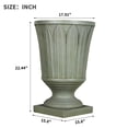 thumbnail image 6 of Christopher Knight Home 22.44" Pedestal Urn Planter, MGO Outdoor Flower Pot, Antique Gray, 6 of 10