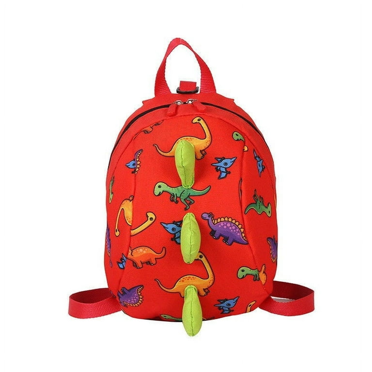 Red Dino Embroidered Kid's Backpack