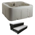 thumbnail image 1 of LifeSmart 4 Person Square Hot Tub Spa w/ 36 Inch Hot Tub Storage Steps, Gray, 1 of 9
