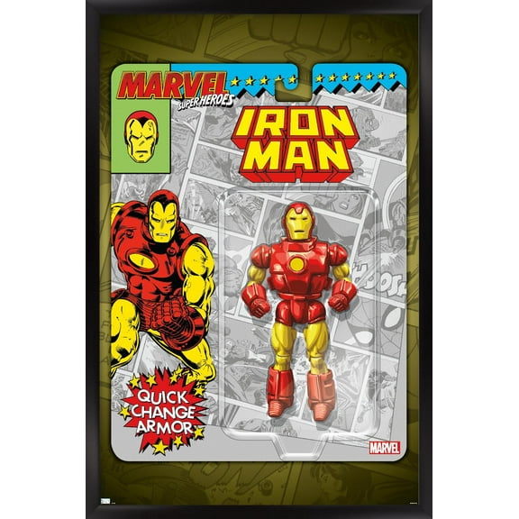 Marvel Toy Vault - Iron Man Wall Poster, 14.725" x 22.375" Framed