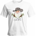 thumbnail image 1 of Camisetas gráficas informales de manga corta con diseño de Papá Noel y vaquero occidental para hombre, 1 of 8