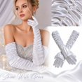thumbnail image 5 of Long Opera Satin Gloves for Women Costume Elbow Length Gloves, 5 of 5