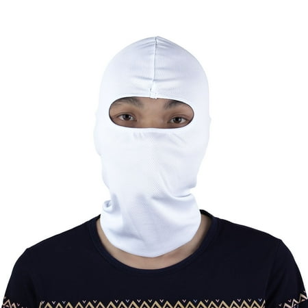 Warm Balaclava - Motorcycle Cycling Full Face Mask Cover Warm Neck Hood Balaclava Cap Hat White
