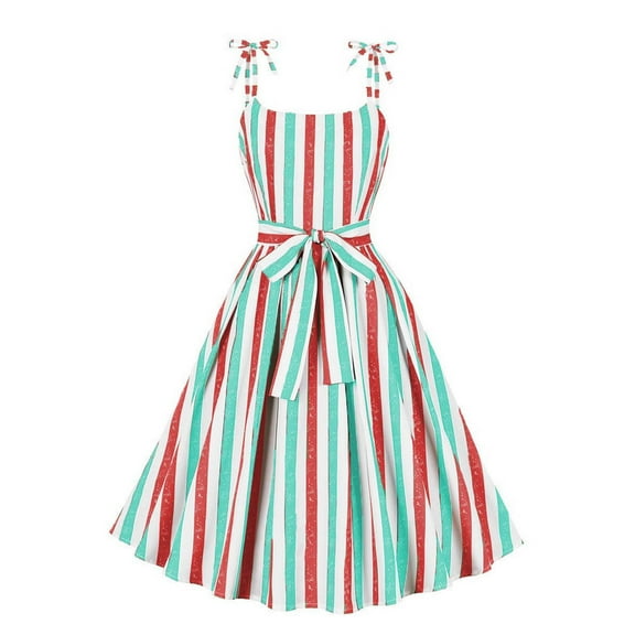 Inleife Womens Dresses Plus Size Women Fashion Casual Sexy Summer Sleeveless Round-Neck Retro Collar Midi Dress