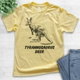 thumbnail image 2 of Kids Tyrannosaurus Deer Shirt, Youth Kids Boy Girl T-Shirt, Kangaroo Shirt, Roo Shirt, Yellow, Small, 2 of 4