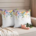 thumbnail image 3 of Pack of 2 Outdoor Pillow Covers 16x16 Inch Waterproof Pink Spring Flower Throw Pillow Covers,Decorative Couch Pillow Shams Protectors Pastoral Floral Leaves Country Rustic Patio Cushion Pillowcases, 3 of 8