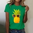 thumbnail image 2 of Icvfdpl Women Fashion T-Shirt Ladies Casual Pineapple Print T Shirt Short Sleeve Tops Dailywear Tee Shirts, 2 of 5