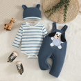 thumbnail image 2 of mgoYE Baby Boy Clothes Newborn Outfits Fall Winter Romper Infant Overall Adjustable Suspender Pants Set 3-6 Months, 2 of 9
