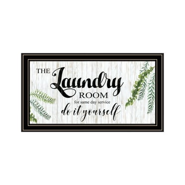 Trendy Decor 4U "The Laundry Room-Same Day Service" Framed Wall Art-Color:Black,Style:FrameType3