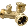thumbnail image 4 of 2 Way Brass Tap Y Valve Hose Splitter Garden Tap Connector Manifold 3/4" Brass Hose Fittings for Washing Machine Dishwasher, 4 of 4