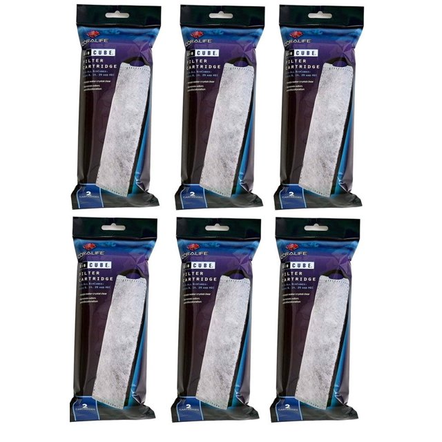 Coralife Paquete de 2 cartuchos de filtro BioCube para acuario (6 paquetes de 2)