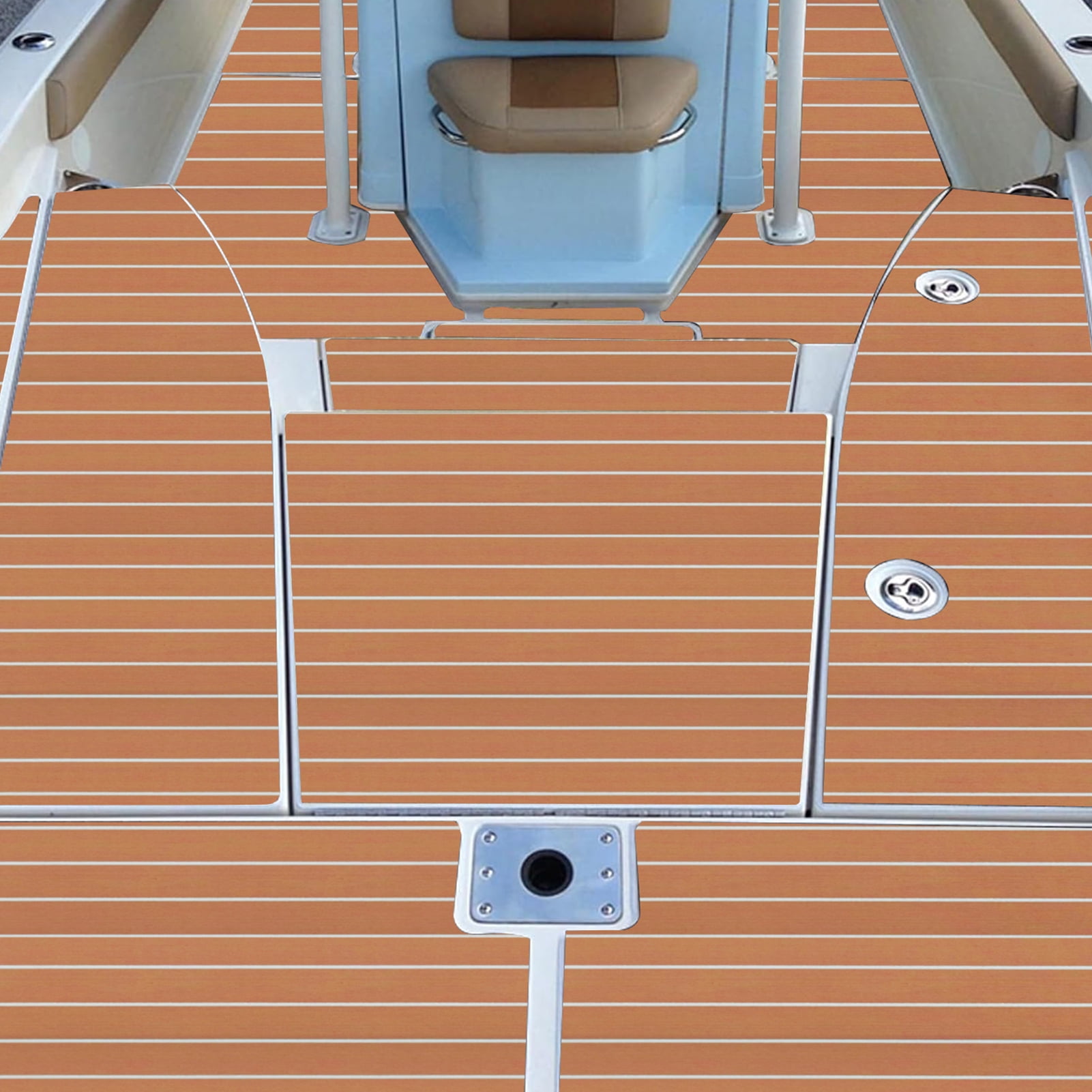 EVA Foam Boat Decking Sheets 15" x 94" - 7mm Thick Non-Slip Faux Teak Marine Flooring Mat for Kayak RV Yacht Motorboat Skateboard Skimboard Step Pool Garden