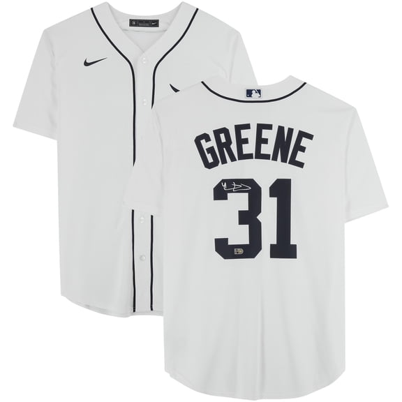 Riley Greene White Detroit Tigers Autographed Nike Replica Jersey