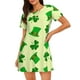 thumbnail image 1 of Easygdp St. Patrick's Day Camisón de manga corta para mujer, informal, estampado, 1 of 6